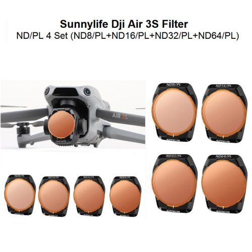 Dji Air 3S Filter Lens 4 Pcs (ND8/PL+ND16/PL+ND32/PL+ND64/PL) - Dji Air 3 Filter Lensa 4pcs Sunnylife